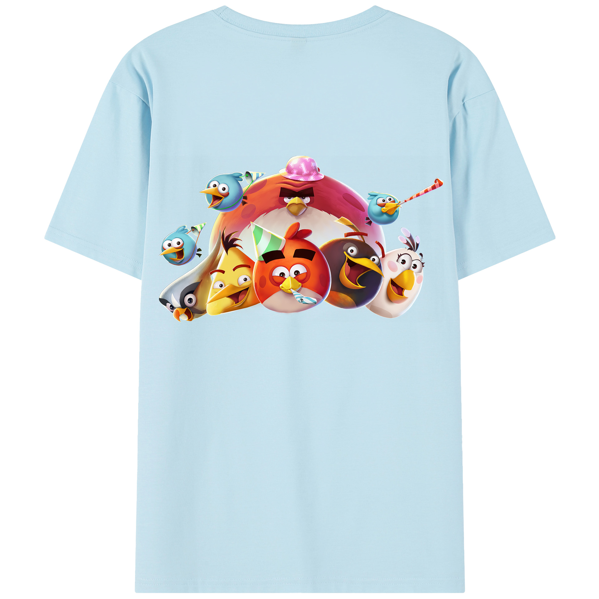 （画像用） Angry Birds アングリーバード 綿100％半袖Tシャツ（背面プリント）